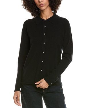 InCashmere Shirt Style Wool & Cashmere-Blend Jumper - Black