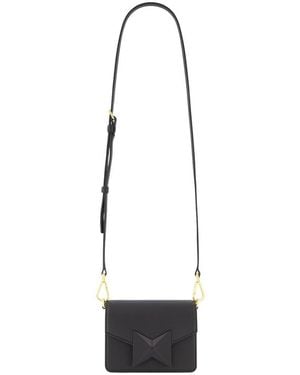 Mac Duggal Mini Leather Tone On Tone Crossbody Bag - White