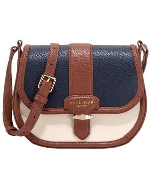 Cole Haan Marina Leather Saddle Bag - Blue