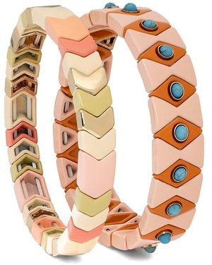Saachi Evil Eye Stretch Bracelet Set - Pink