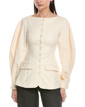 WeWoreWhat Peplum Cocoon Blazer - Natural
