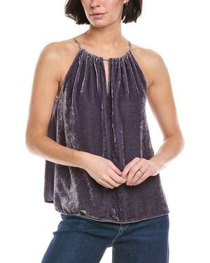 Velvet By Graham & Spencer Aleah Silk-Blend Top - Blue