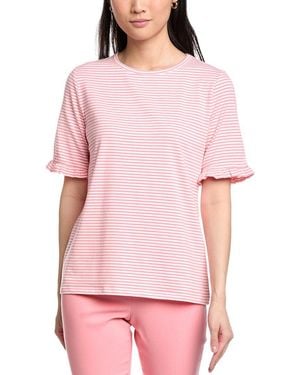 Jones New York Elbow Ruffle Sleeve T-Shirt - Pink