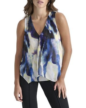 DKNY V-Neck Sleeveless Top - Blue