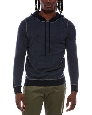 Autumn Cashmere Colourblock 100% Cashmere Hoodie - Blue