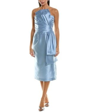 Alberta Ferretti Alberta Silk-Blend Midi Dress - Blue