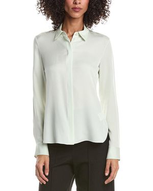 Theory Classic Fitted Silk Shirt - White