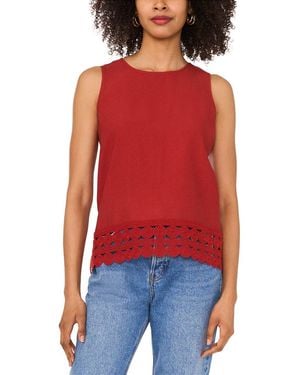 Vince Camuto Lace Hem Tank - Red