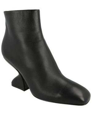 Ferragamo Salvatore Sal 85 Leather Abkle Bootie - Black