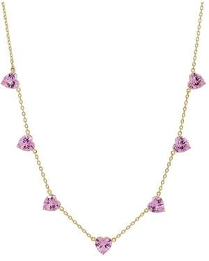 Savvy Cie 18K Plated Cz Heart Necklace - Natural