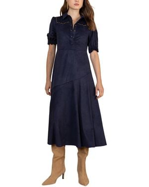Hale Bob Kaisley Short Sleeve Midi Dress - Blue