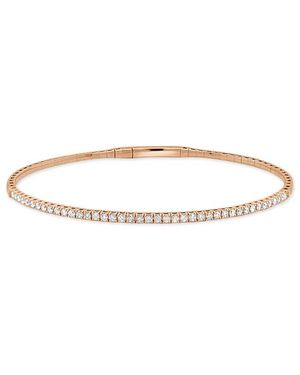 Sabrina Designs 14k Rose Gold 0.97 Ct. Tw. Diamond Flexible Bangle Bracelet - White