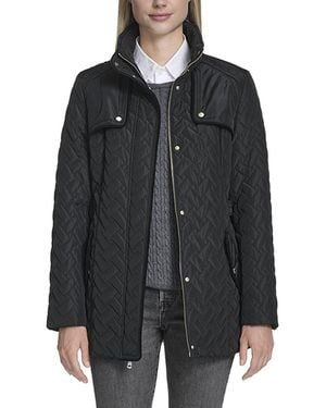 Cole Haan Signature Quilt Belted Jacket - Black