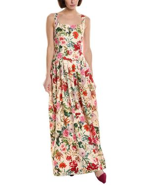 Julia Jordan Faille Pleated Maxi Dress - White
