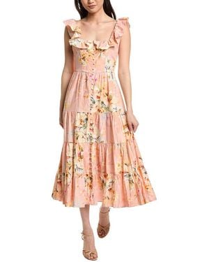 Yumi Kim Madison Linen-Blend Midi Dress - Pink