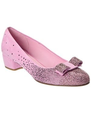 Ferragamo Vara Suede Pump - Pink