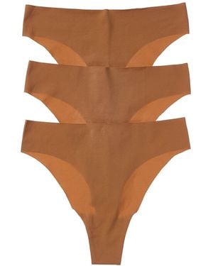 Cosabella 3Pk Free Cut Micro High-Waist Thong - Brown