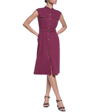 KARL LAGERFELD Satin Midi Shirt Dress - Purple