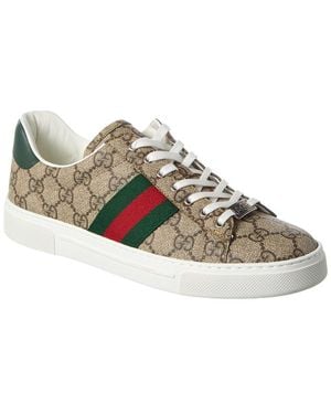 Gucci Ace GG Supreme Canvas & Leather Sneaker - Brown