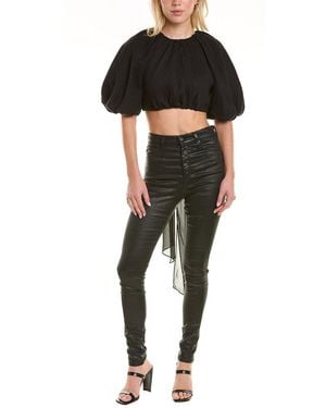 Aje. Admiration Linen-blend Top - Black