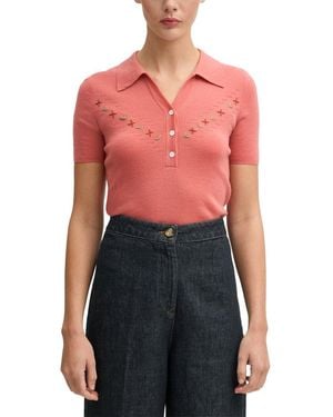 LK Bennett Wool-Blend Fiona Knitted Top - Red