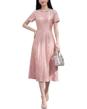 BRC By BURRYCO Short Sleeve Midi Dress - Pink