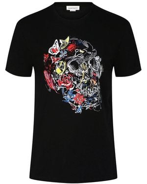 McQueen Skull-Print Crewneck T-Shirt - Black