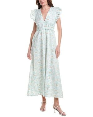 Sail To Sable V-Neck Flutter Sleeve Maxi Dress - Green