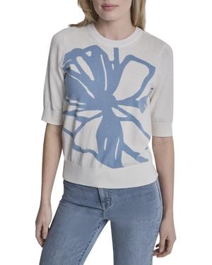 DKNY Graffiti Floral Top - Blue