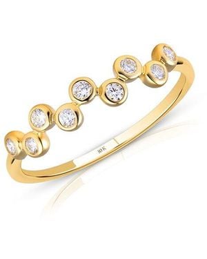 MaxColor 10K 0.14 Ct. Tw. Lab-Grown Diamond Zig-Zag Ring - Metallic
