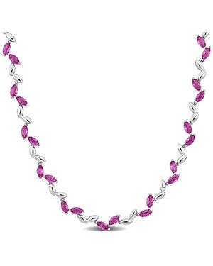 Rina Limor 20.39 Ct. Tw. Lab-Grown Sapphire Necklace - Pink