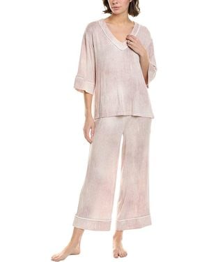 Donna Karan 2Pc Top & Pant Pyjama Set - Pink