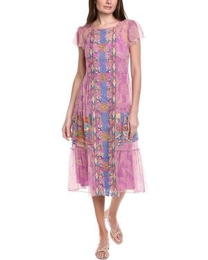 Johnny Was Mazzy Trim Midi Dress - Pink