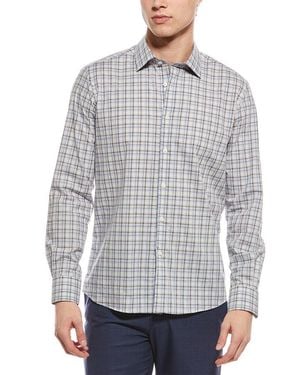 Scott Barber Mélange Plaid Shirt - Grey