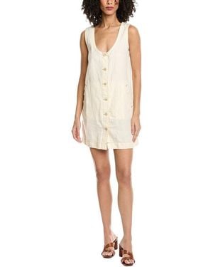 Faherty Linen-Blend Denim Malibu Mini Dress - White