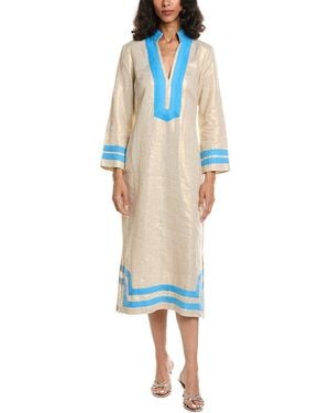 Sail To Sable Classic Linen Caftan Dress - Blue