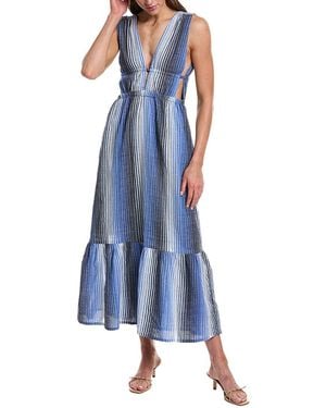 lemlem Lelisa V-Neck Maxi Dress - Blue