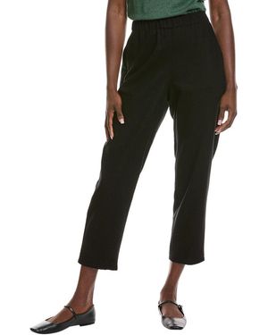 Eileen Fisher Wool Tapered Ankle Pant - Black