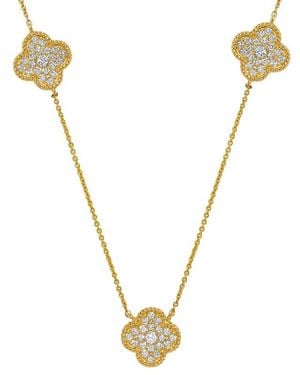 H.J. Namdar 14K 0.51 Ct. Tw. Diamond Clover Necklace - Metallic