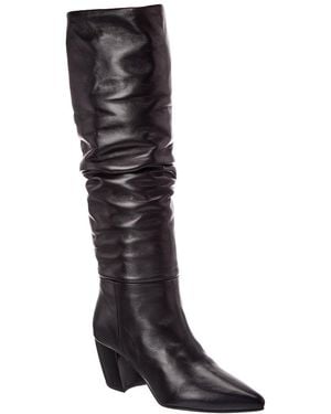 Prada 65 Leather Knee Boot - Black