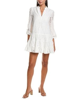 MILLY Margaret Butterfly Eyelet Mini Dress - White