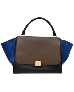 Celine Leather Tri-colour Trapeze (Authentic Pre-Loved) - Blue