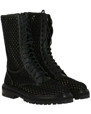 Jimmy Choo Cora Tall Woven Rope Boot - Black