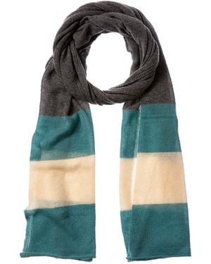 Portolano Striped Lurex Cashmere Wrap - Green