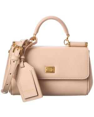 Dolce & Gabbana Sicily Mini Leather Clutch - Natural