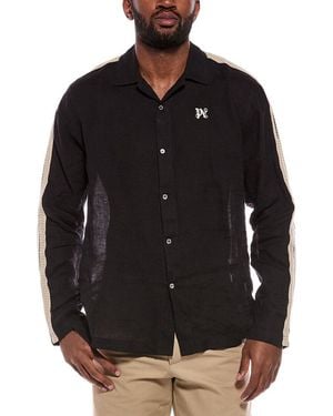 Palm Angels Woven Linen Shirt - Black