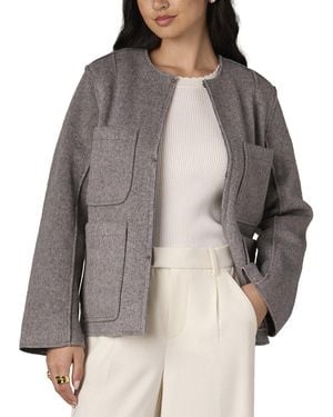 Wit & Wisdom Shoulder Dot Wool-Blend Coat - Gray