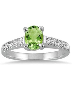 Gem Spark 14K 1.19 Ct. Tw. Diamond & Peridot Ring - Green