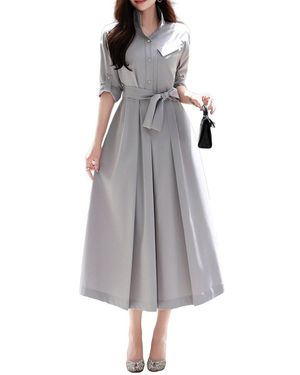 BURRYCO Short Sleeve Shirtdress - Grey