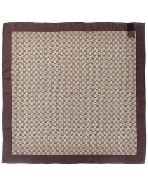 Gucci Printed Silk Twill Carré - Brown